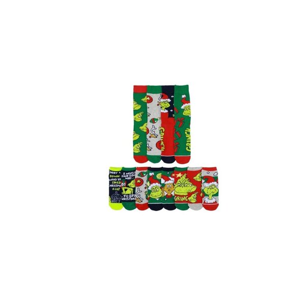 The Grinch Holiday Themed 12 Days of Socks Gift Set New In Box - Picture 4 of 5